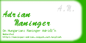 adrian maninger business card